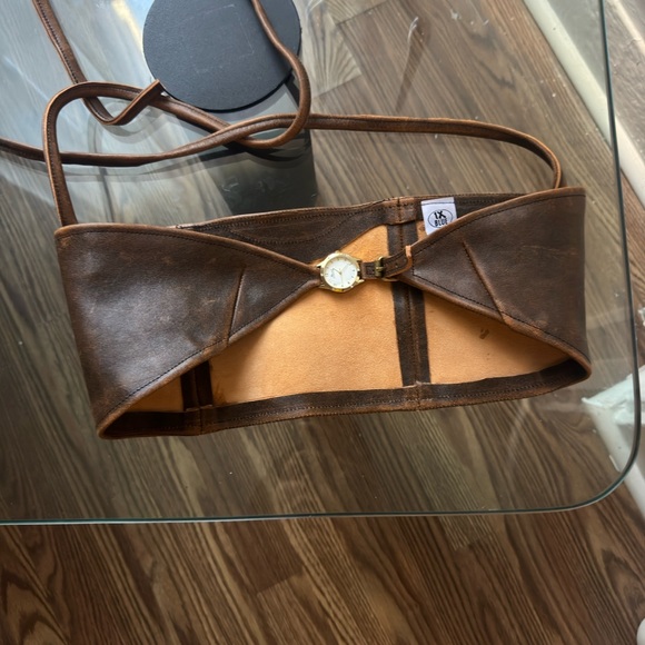 1xblue BROWN LEATHER BRA with clock detailing - Picture 4 of 7